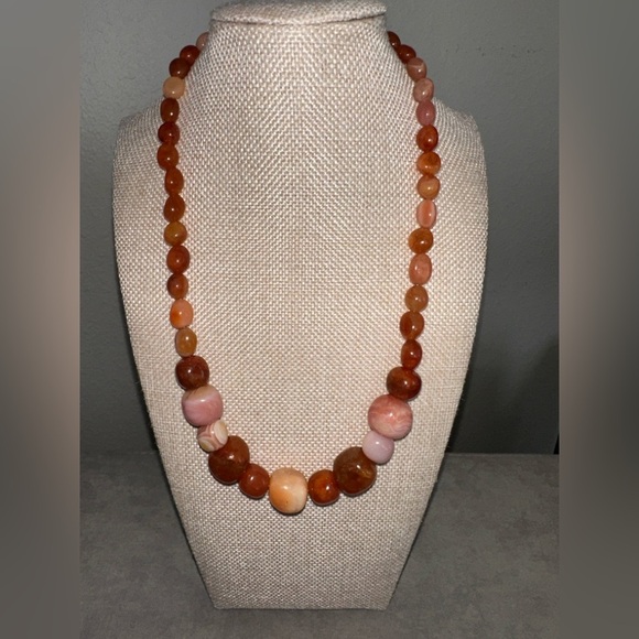 Carnelian agate chunk bead necklace by Jay King - Picture 3 of 12